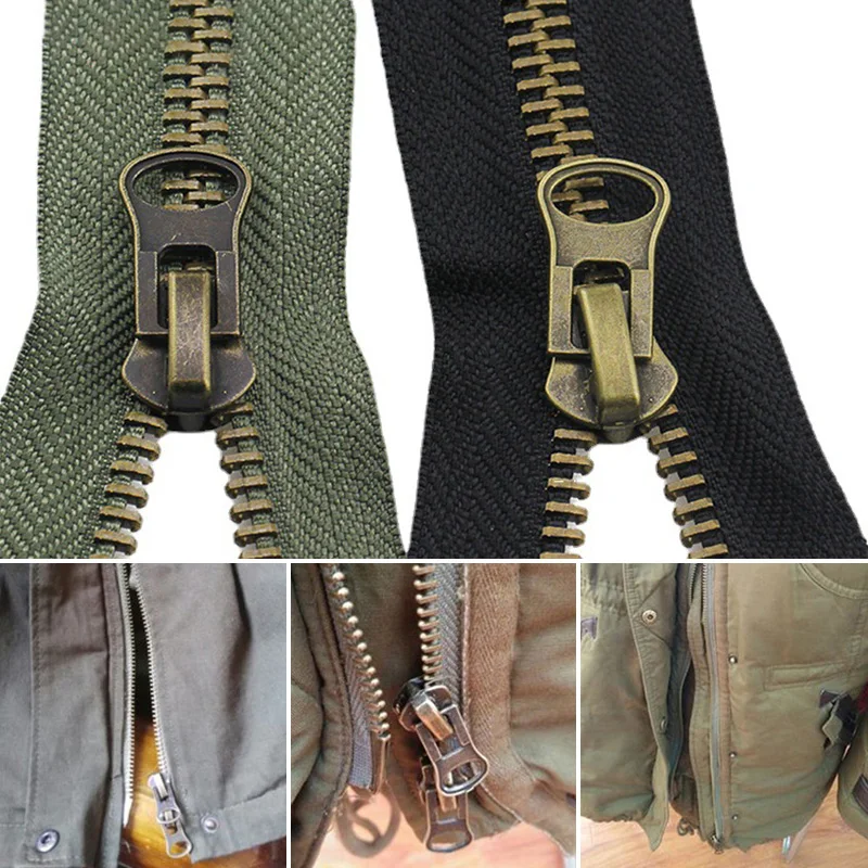 8# Metal Zipper 70/80/90/100/120cm Double Sliders for Cloth Coat Down Jacket Zip Repair DIY Clothing Sewing Tailor Accessories