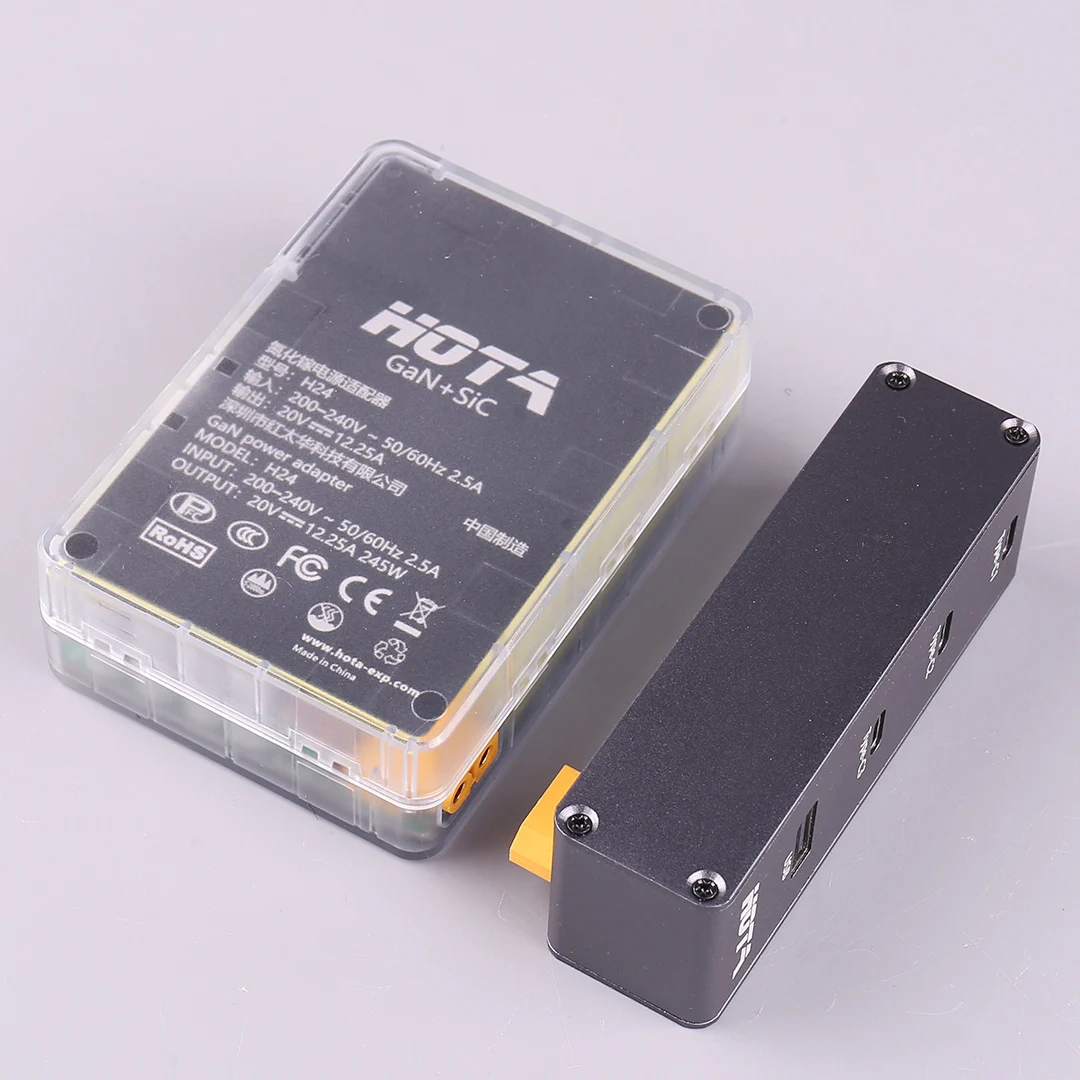 HOTA H24 245W GaN Nitrid AC Adapter P24 PD 248W USB Typ-C Ladegerät mit 3-6S XT60 Eingang