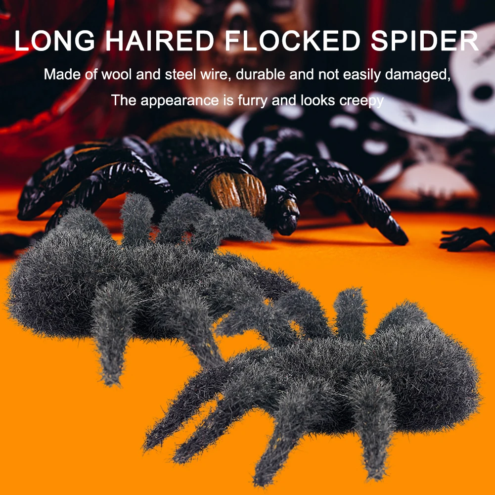 Realistic Scary Hairy Spider Creepy Halloween Fake Hairy Spider Multipurpose Halloween Spiders Decoration Outdoor Indoor Decor