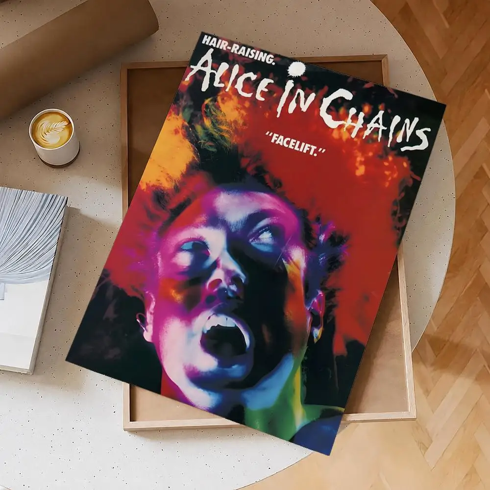 Band Alice In Chains Poster Selbstklebendes Wasserdichtes PP-Poster Kaffeehaus Bar Wandkunst Aufkleber Raumdekoration – Detail 4