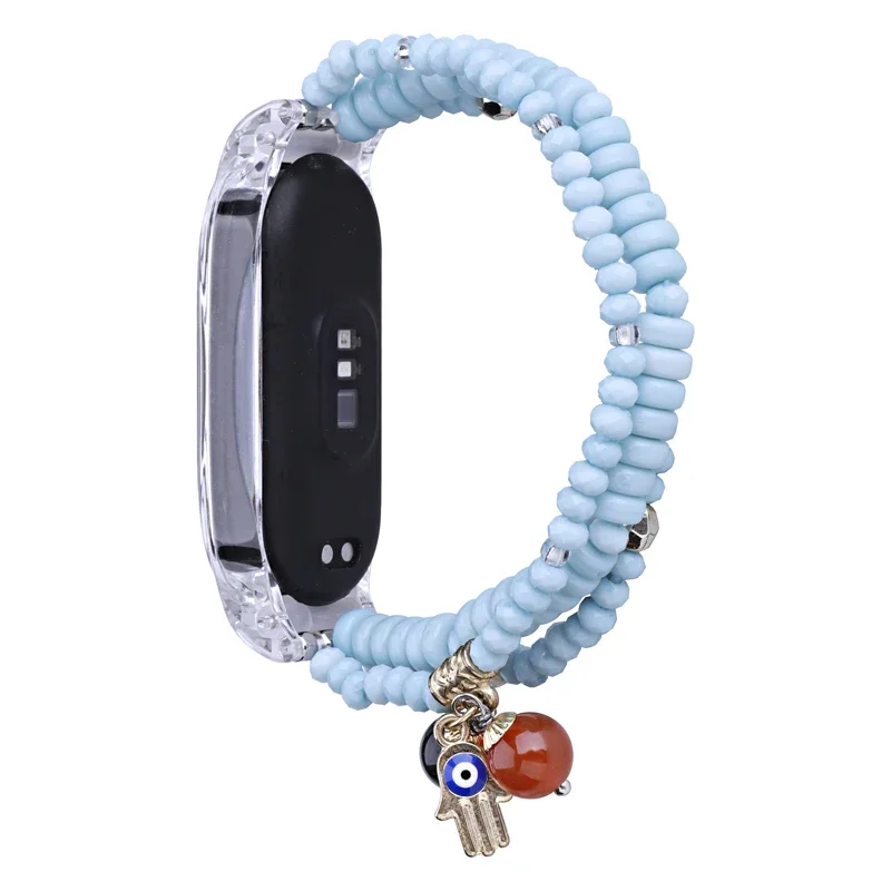 Bohemian Beaded Bracelet for Xiaomi Mi Band 6 5 4 Colorful Elastic Wristband Replacement for Miband 7 6 Strap Watch Accessories