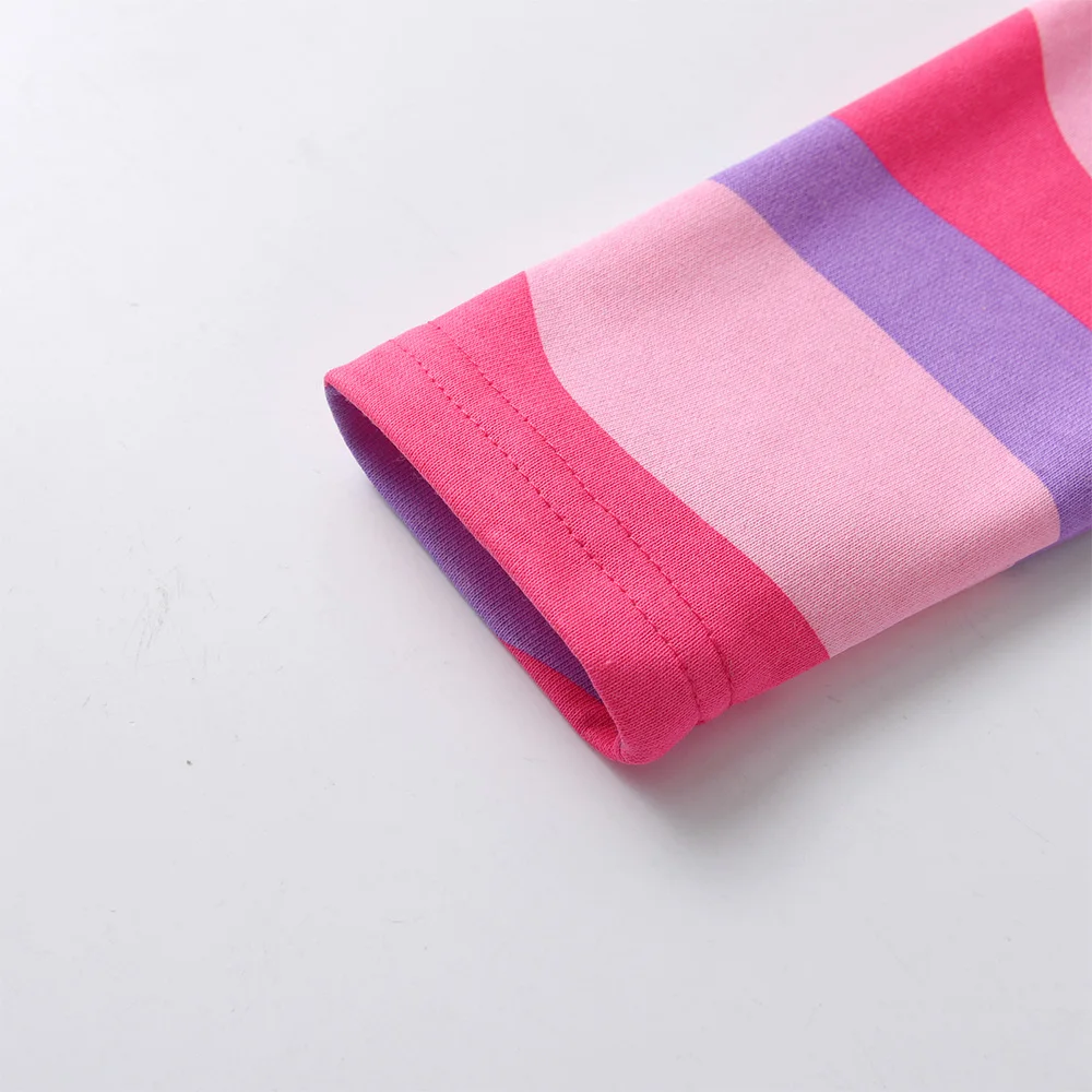 فستان VIKITA للفتيات باللون الوردي بغطاء للرأس للأطفال مخطط من القطن المستقيم فساتين يومية غير رسمية للأطفال فستان رياضي مطبوع عليه فراشات لامعة