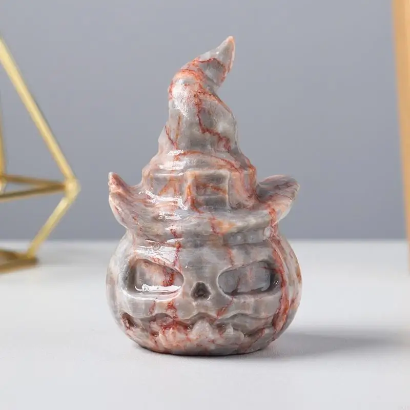 

DXAF Halloween Faux Crystal Pumpkin Lantern Ornament Carving Desktop Decor