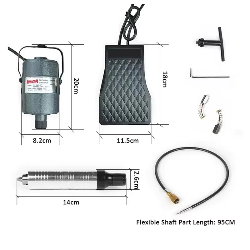 Hanging Flexshaft Electric Jewelry Grinding Polishing Tools Machine Drilling Machine Polishing Flexible Shaft Machine Kit 220V