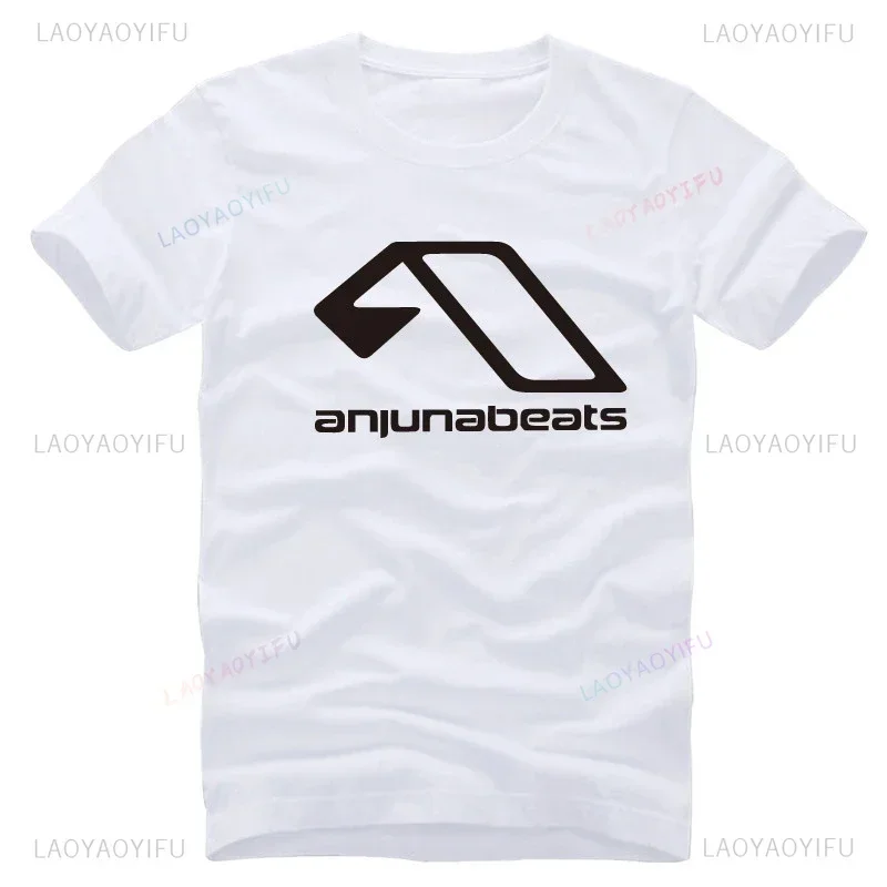 Camiseta de algodón para hombre, camisa negra de manga corta con estampado de música de DJ, ANJUNABEATS Above & Beyond, divertida, ropa de calle