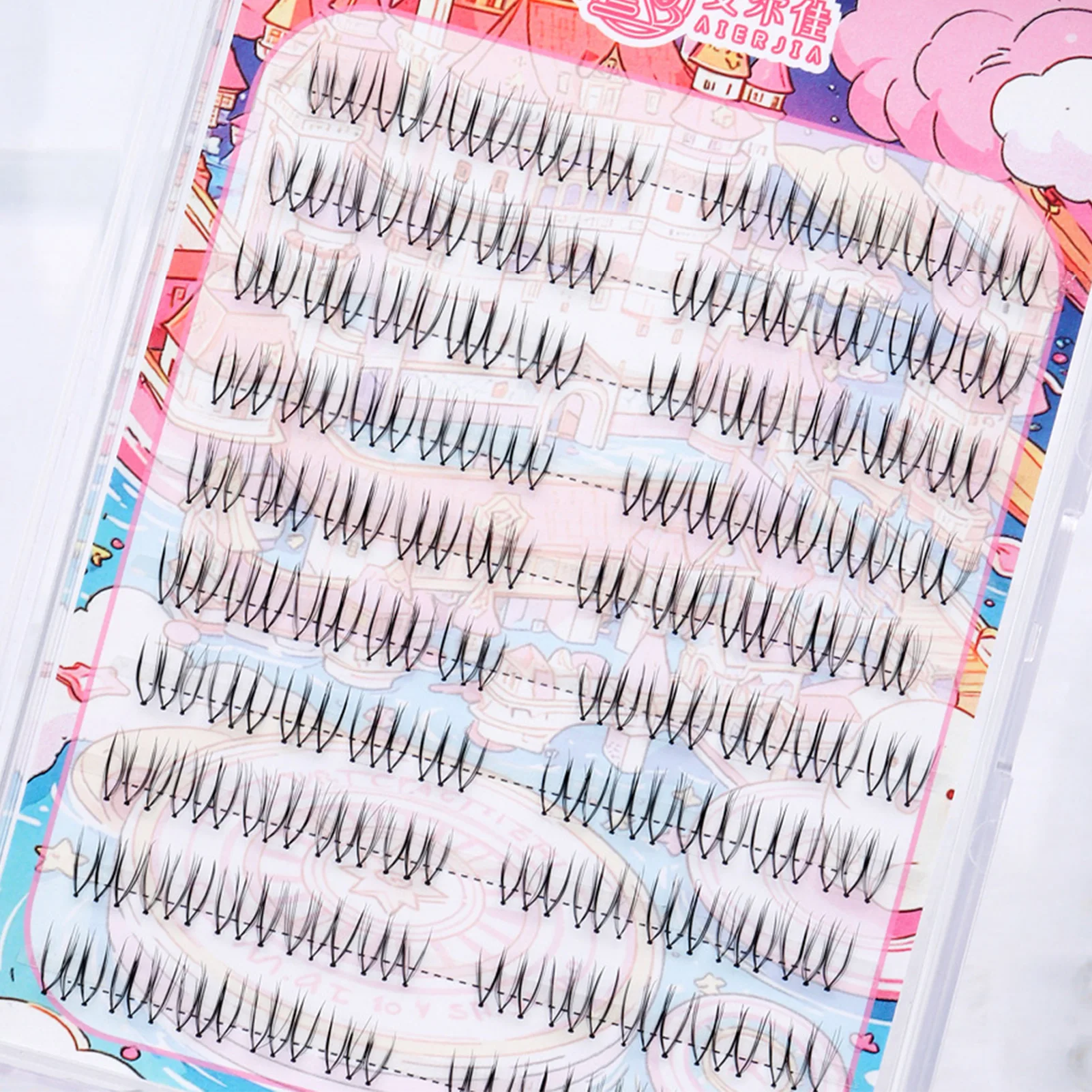 Extension de cils sans couture en forme de U, naturel et fin, Style idole Kpop, Type segmenté, grappe de cils Manga, outil de maquillage