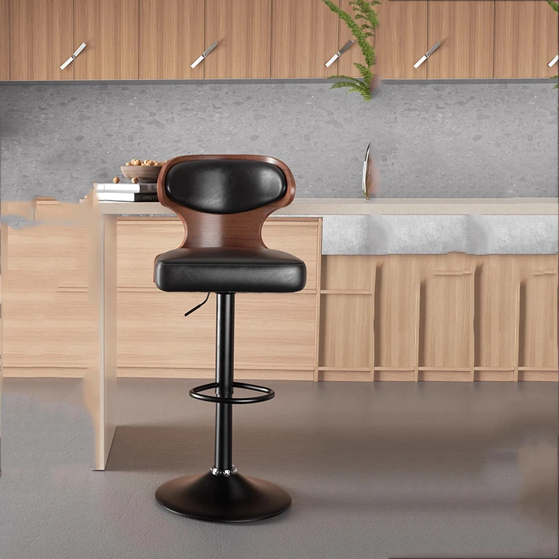 

Прочные барные стулья с подставкой для ног, черные, портативные, устойчивые, поворотные, коричневые, минималистичный дизайн, высококачественная мебель