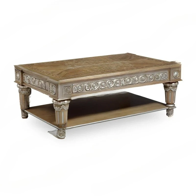 neoclassical villa coffee table living room mahogany carved furniture light luxury tea table furniture