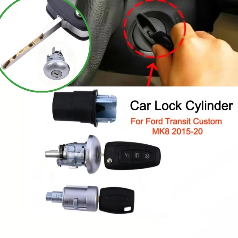 

For Ford Transit Custom MK8 Door Ignition Barrel With 2 Keys Complete Lock Set Heavy Duty Vehicle Ignition Cylinder Replacement