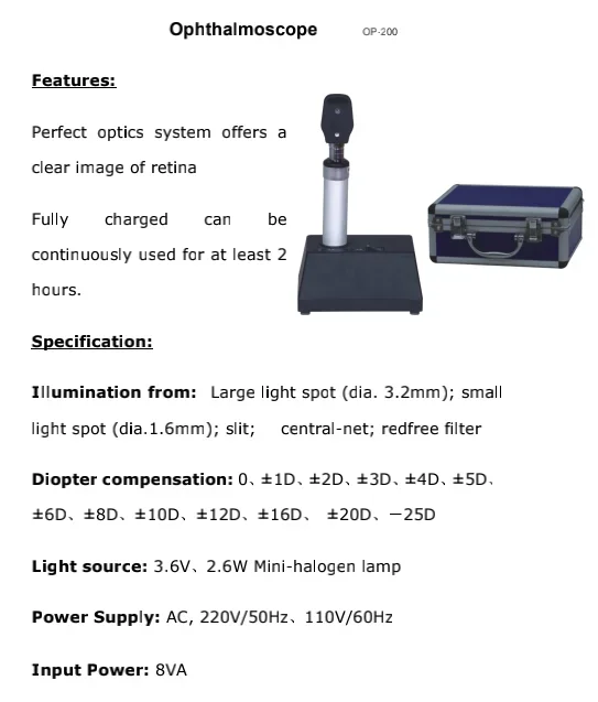 2026 Ophthalmology Equipment Ophthalmoscope for Medical Students view 4