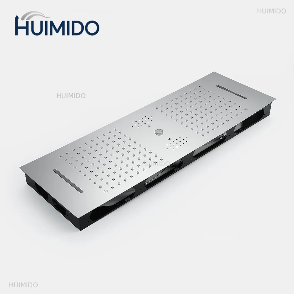 Inch Luxury Golden Shower Head Bathroom Embeded Ceiling Rain Multi Functions Showerheads Smart Massage Shower Panel