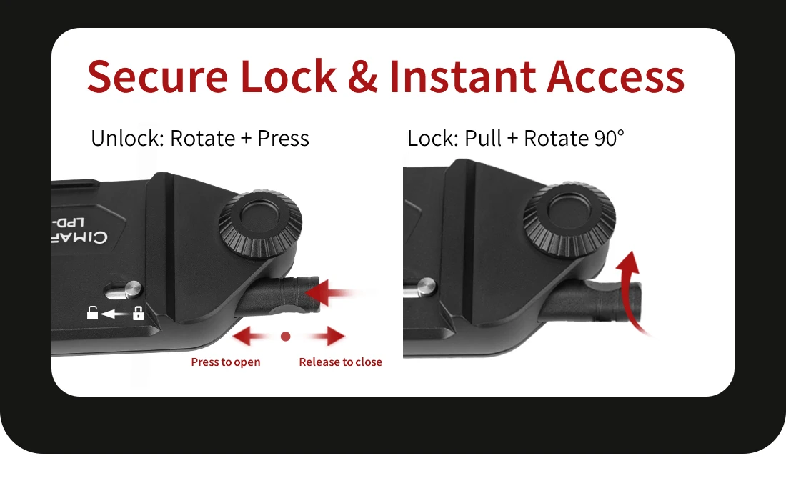 XILETU Cimapro Rucksack-Kamera-Clip, universelle Arca Swiss Schnellwechselplatte für DSLR, Sony, Nikon, Kamera, problemlos – Detail 8