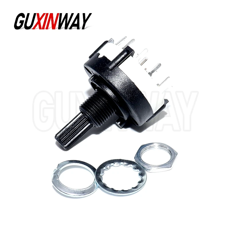 1PCS RS26 플라스틱 4극 3위치 로터리 밴드 스위치 2극 6위치 1극 12위치 핸들 길이 21MM 축 밴드 스위치