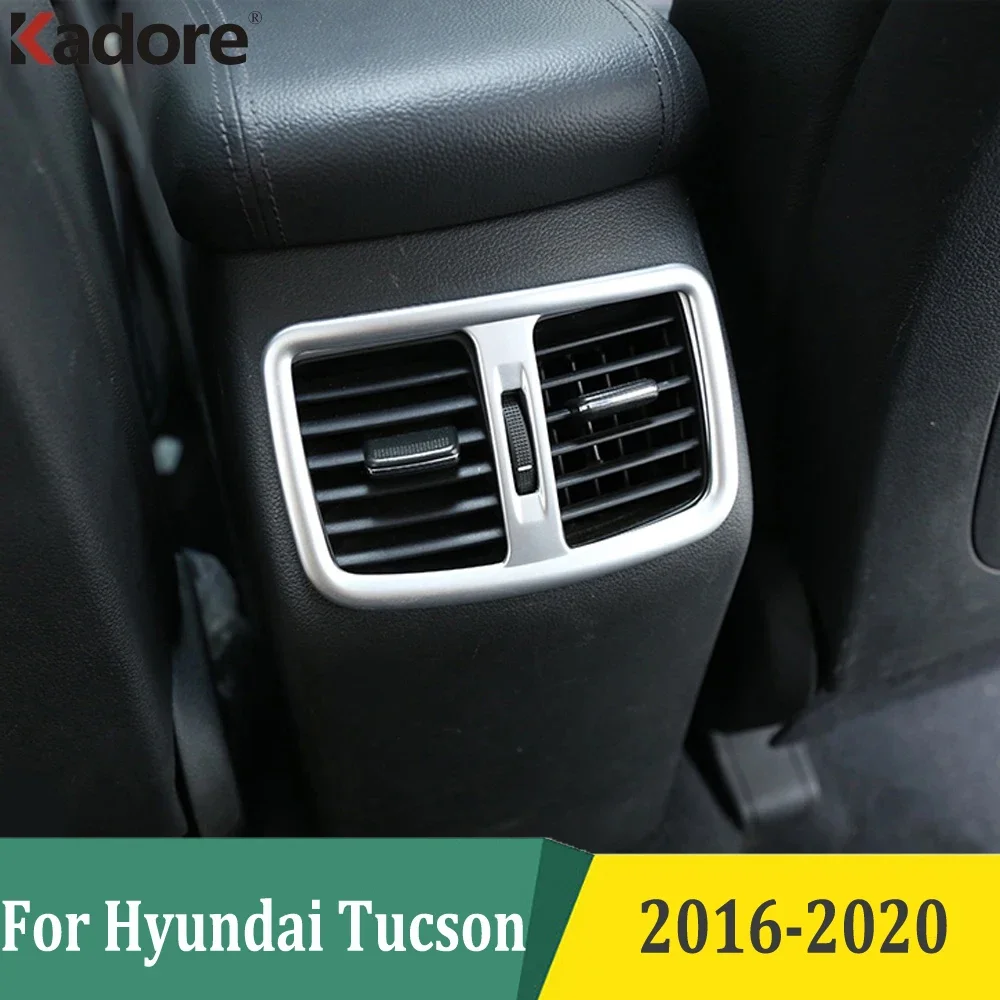 For Hyundai Tucson 2016 2017 2018 2019 2020 Carbon Fiber Rear Seat Air Conditioner Outlet Vent Cover Trim Interior Accessories