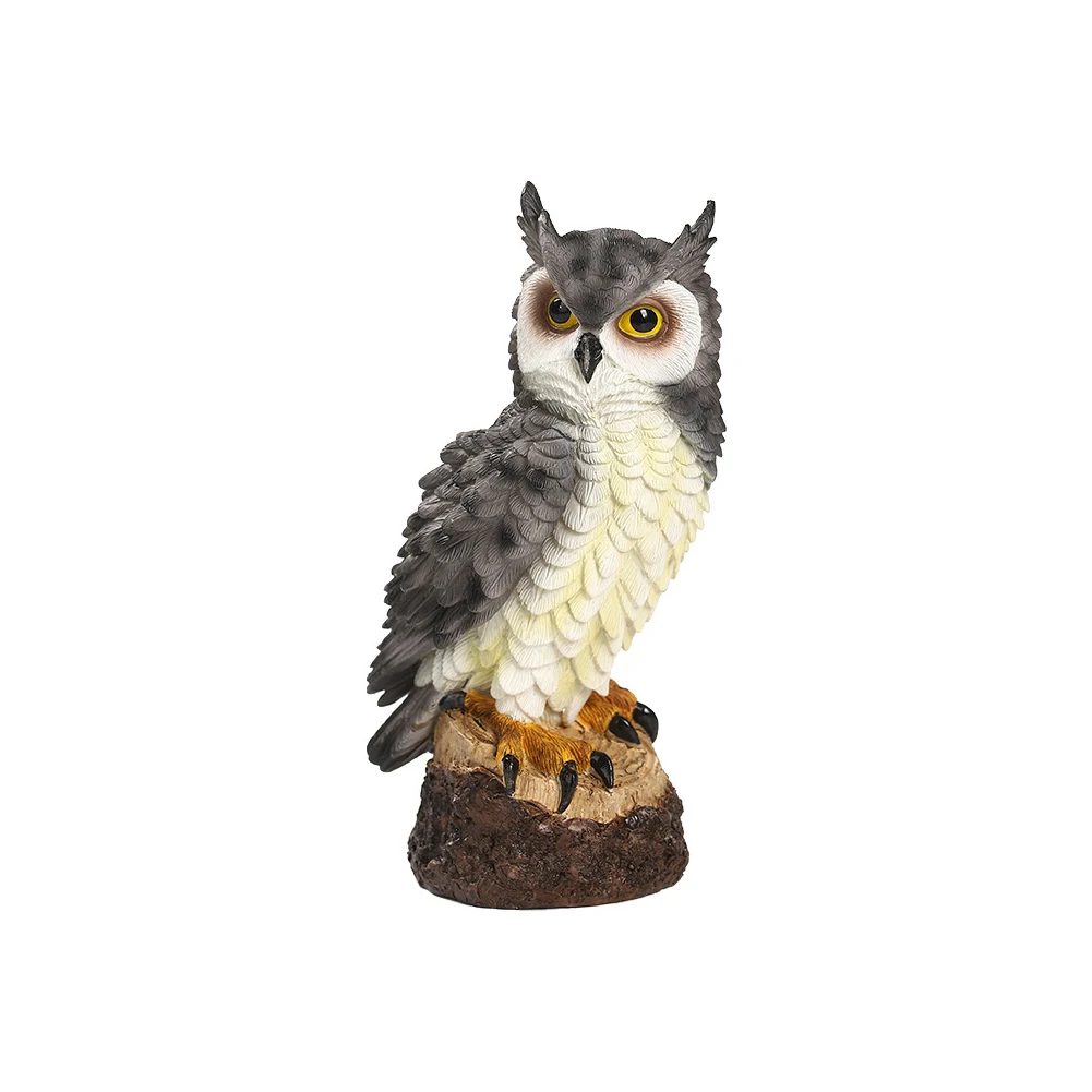 17x10cm Resin Owl Statue for For outdoor Display - Charming Perched Pose Synthetic Resin Material Multicolored