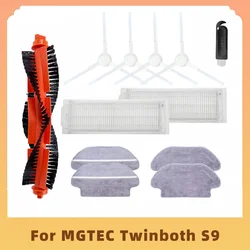 For MGTEC Twinboth S9 (엠지텍 트윈보스 S9) Robot Vacuum Cleaner Replacement Main Side Brush Hepa Filter Mop Rag Cloth Parts