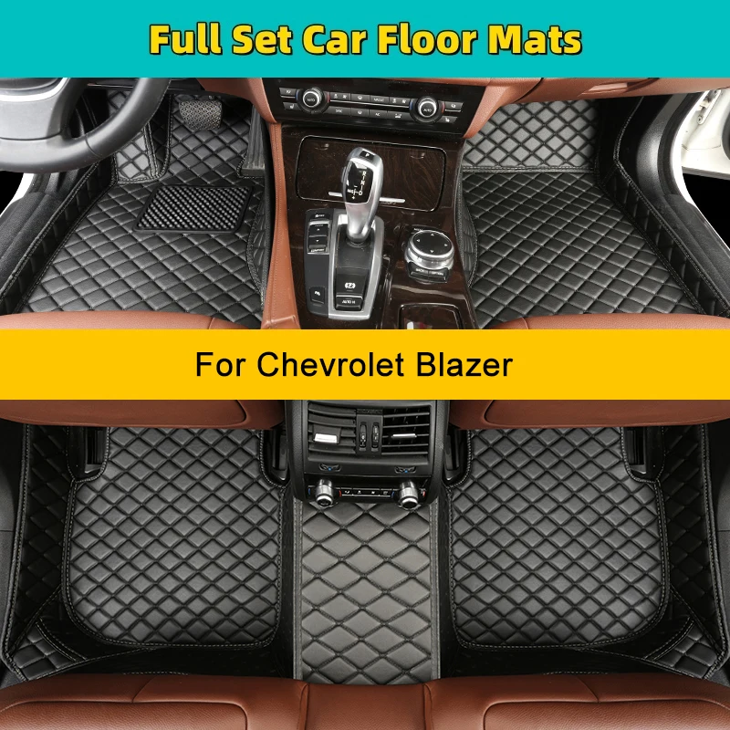 Custom Car Floor Mats For Chevrolet Blazer Auto Carpets Foot Coche Accessorie Leather Floor Mats for Cars