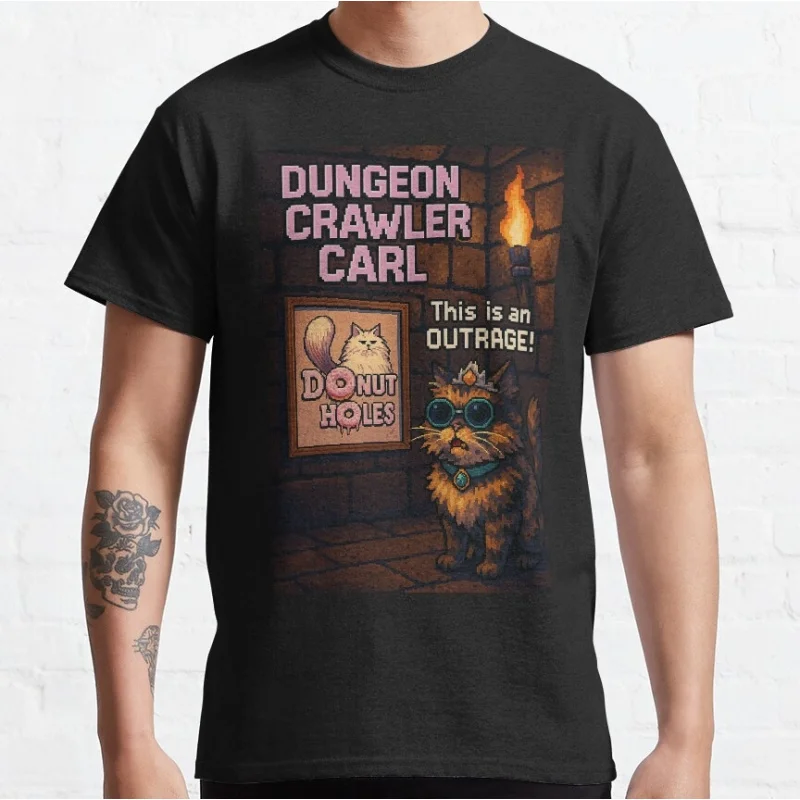 

Princess Donut's Pixel Outrage Sic-Fi Dungeon Crawler Carl Gift T-Shirt for Book lover Funny Cartoon Graphic Tee Y2K clothes