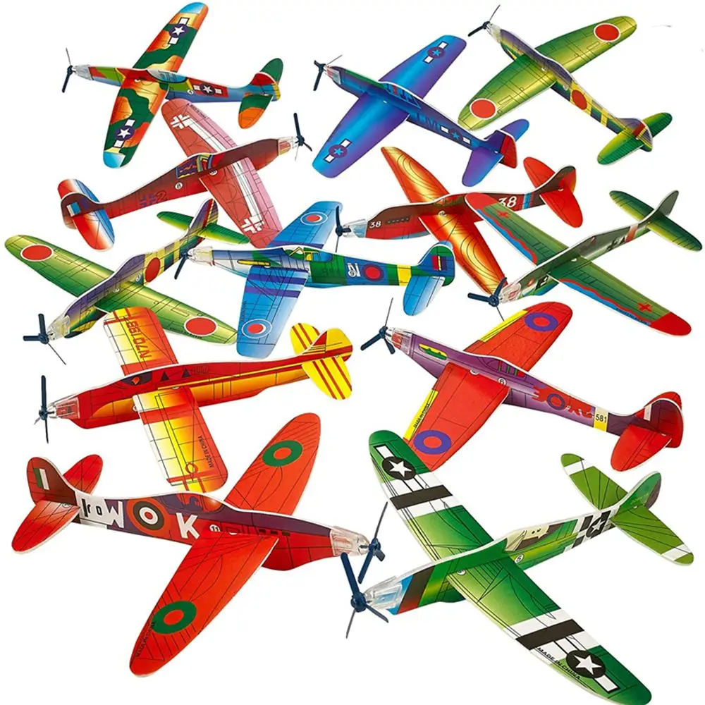 Juego de rellenos de bolsas de fiesta, Avión de espuma, juguete planeador volador, modelo de avión, 10 piezas, gran oferta