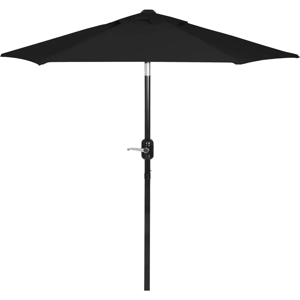 6 Ft Outdoor Patio Umbrella, Easy Open/Close Crank and Push Button Tilt Adjustment, Market Umbrellas