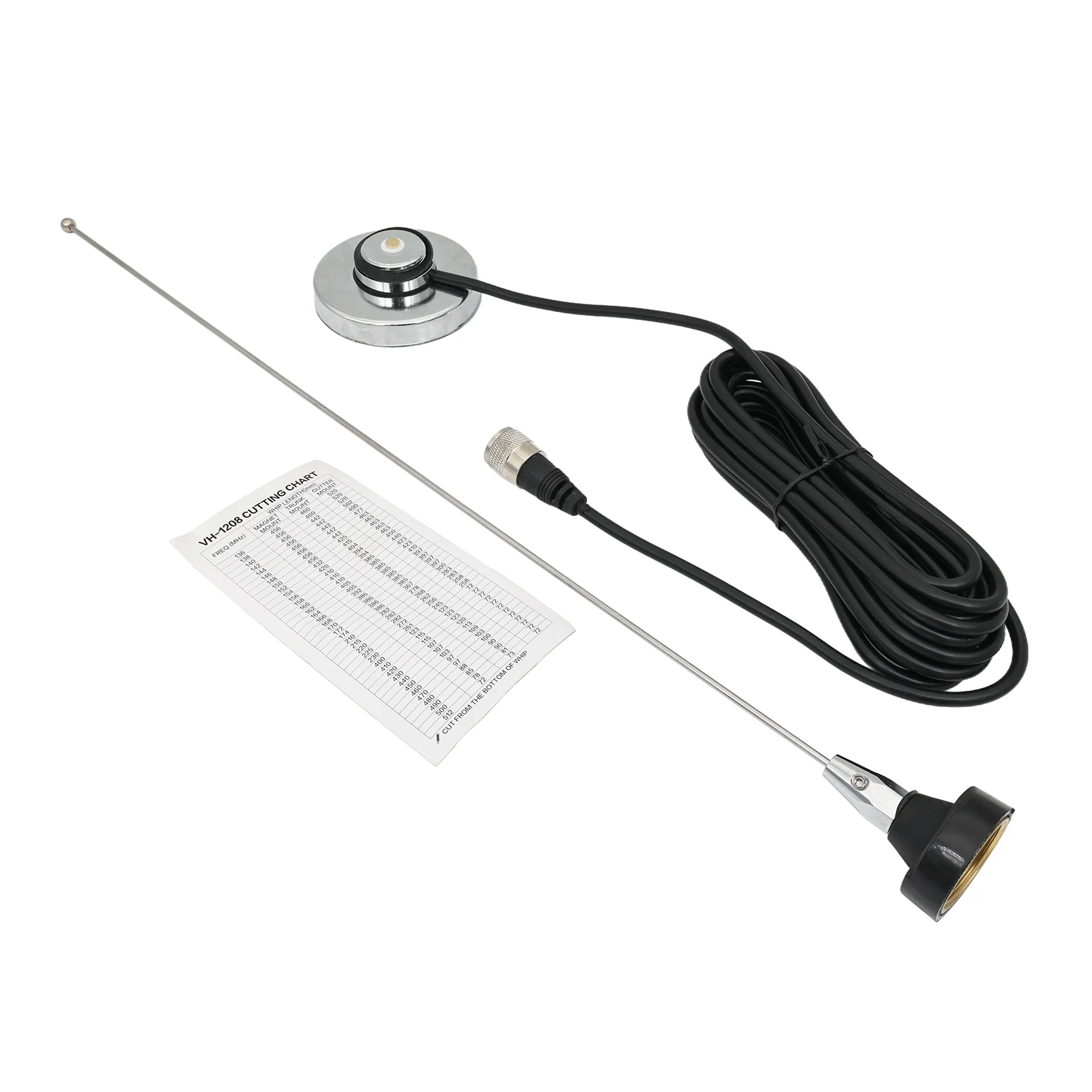 VH-1208 Antenna 144/430MHz Dual Segment Antenna Clip Edge Feedline NMO