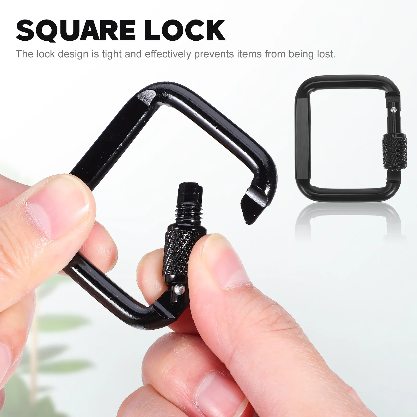 6Pcs Heavy Duty Aluminum Threaded Lock Carabiner Clips for Keys, Tools, Backpacks, Hiking & Camping Gear