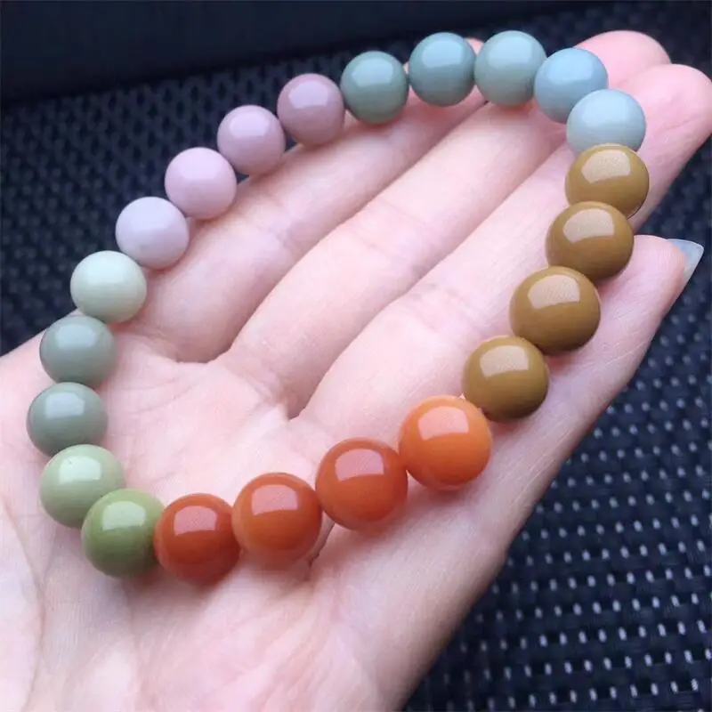 

8.5MM Natural Gradient Alashan Agate Bracelet Handmade Fortune Energy Bangle Mineral Woman Amulet Jewelry Gift 1PCS