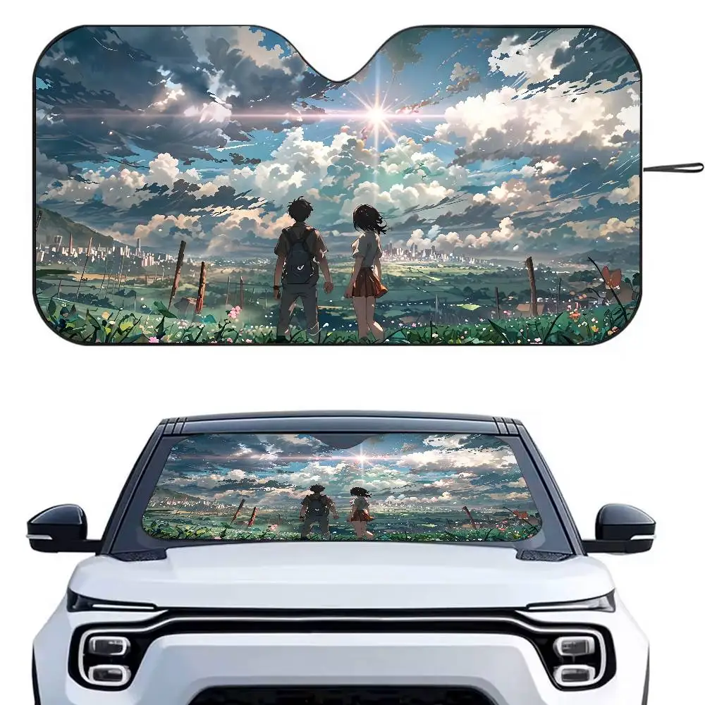 

ANIME W-Weathering Classic with You Автомобильный солнцезащитный козырек Зонтик Солнцезащитный козырек на лобовое стекло автомобиля с защитой от ультрафиолета и внутренний охладитель