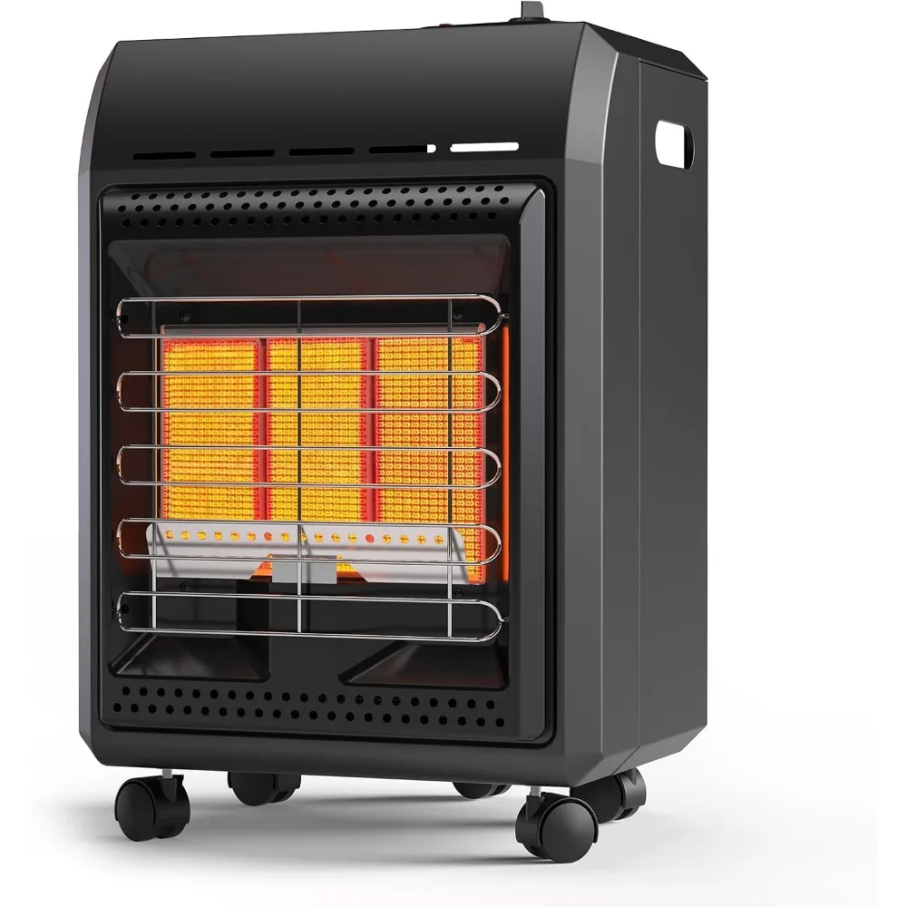 

Portable Propane Heater with 3 Settings, 6,000 to 18,000 BTU Output for Garages, Yards, and Outdoor Spaces