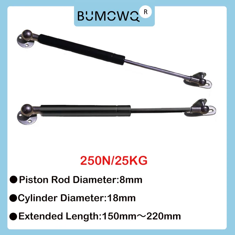 

1PC 150mm-220mm 25kg/250N Car Strut Bars Furniture Strut Bar Gas Shock Absorber Hydraulic Lift Kitchen Cabinet Hinge