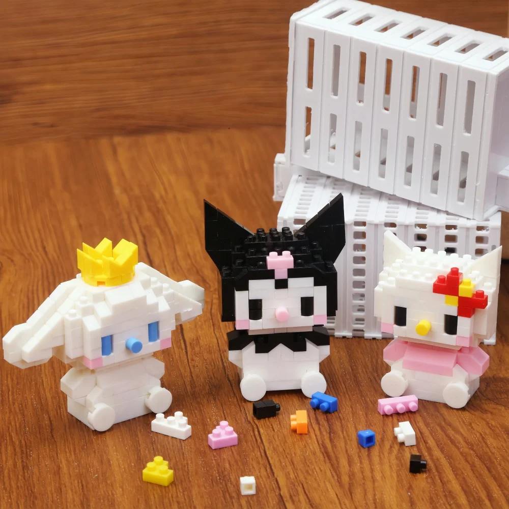 Hello Kitty Sanrio Bausteine Kuromi Cartoon-Figuren My Melody Bricks Kinder-Bauspielzeug Cinnamoroll Modell Geschenk – Detail 5