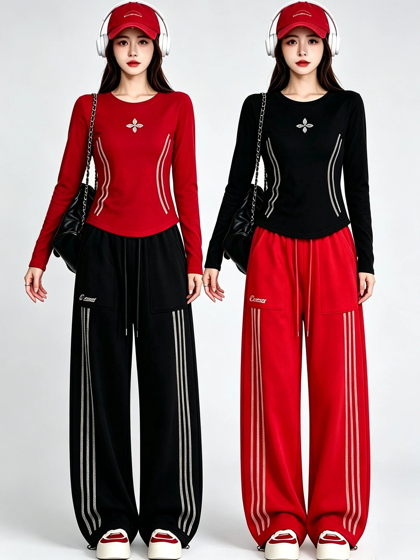 Fitness Square Dance Outfit Long Sleeve Dancing Sports Pants Two-Piece Set Autumn Winter Performance Clothes Popular Online