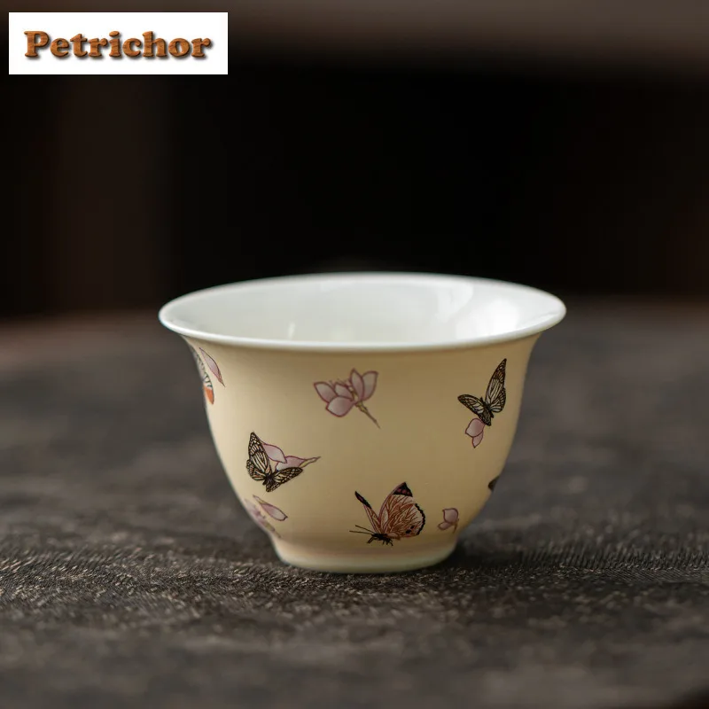 

2 шт./лот, чайная чашка с бабочкой и цветком любви, эстетическая чайная чаша, кувшин для воды, персональная чашка, чашка Jianzhan Master, китайские украшения для чайных сервизов, 50 мл