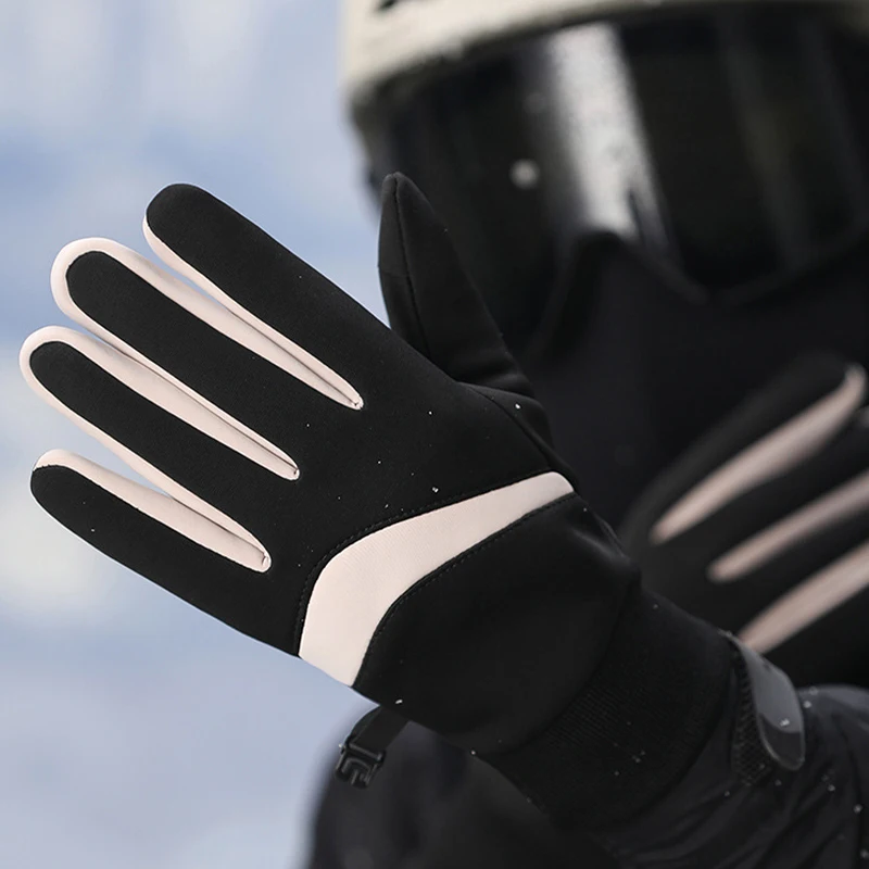 

Осенне-зимние лыжные перчатки с сенсорным экраном и флисовой подкладкой для тепла и нескользящей защиты для езды на велосипеде