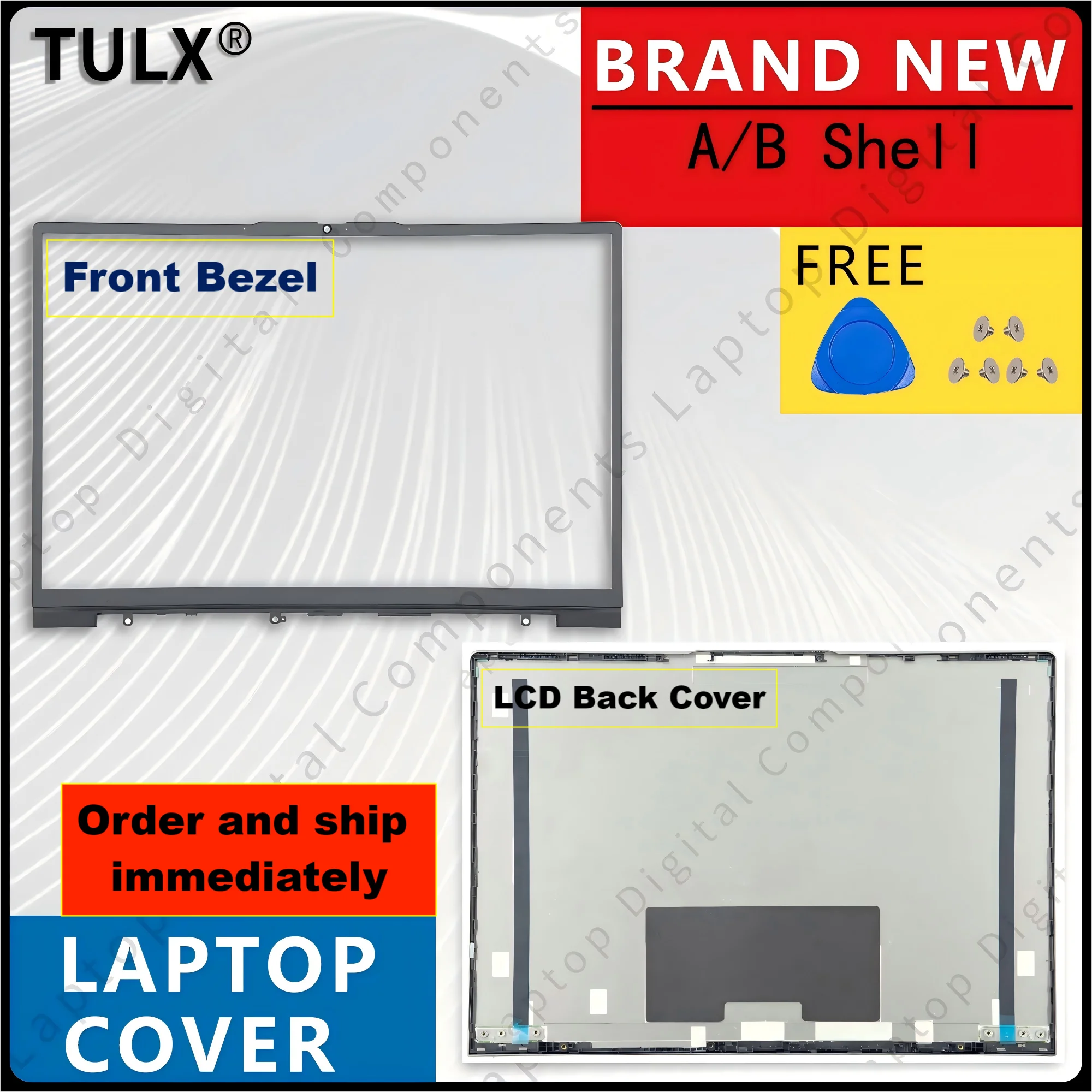 

New Cover For ThinkBook 13s G2 ITL AR 2021 LCD Back Cover Front Bezel Hinges Cover 13X K3-ACN K3-ITL Grey/Black 13.3Inch