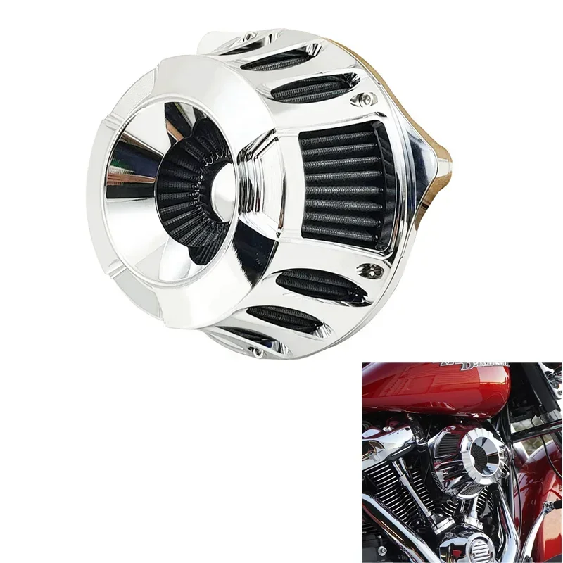 For Harley XL Sportster 883 1200 Softail Dyna Touring Big Twin Cam FLT FLST FXDLS M8 Motorcycle Chrome Air Cleaner Filter