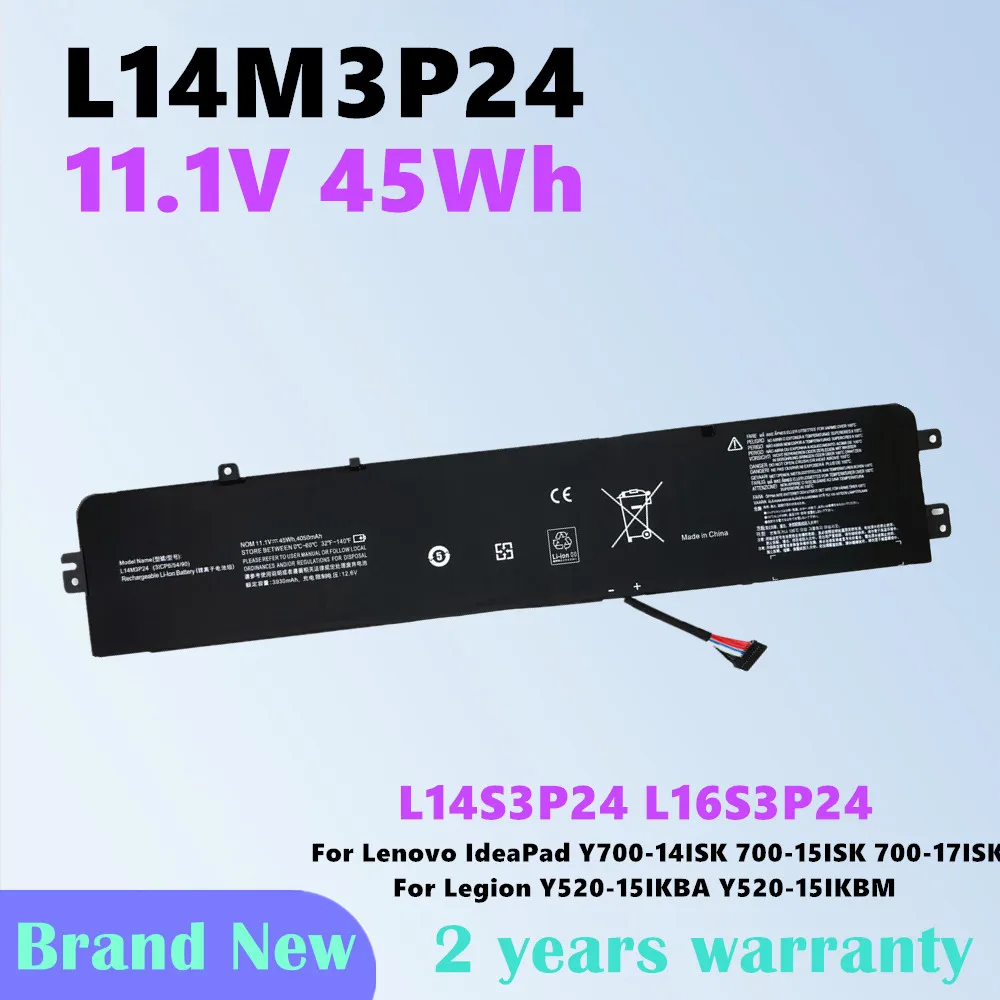 

L14M3P24 Laptop Battery for Lenovo IdeaPad 700-17ISK 700-15ISK Y700-14ISK Legion Y520-15IKBM Y520-15IKBA L16S3P24 L14S3P24
