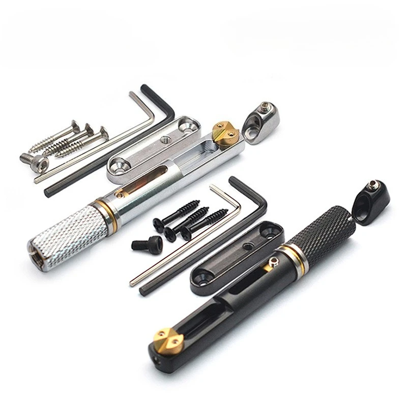 6 String  Headless Electric Guitar Split Bridge Tailpiece Separated Saddle Tail Bridge Set with Mounting Screws Wrenches