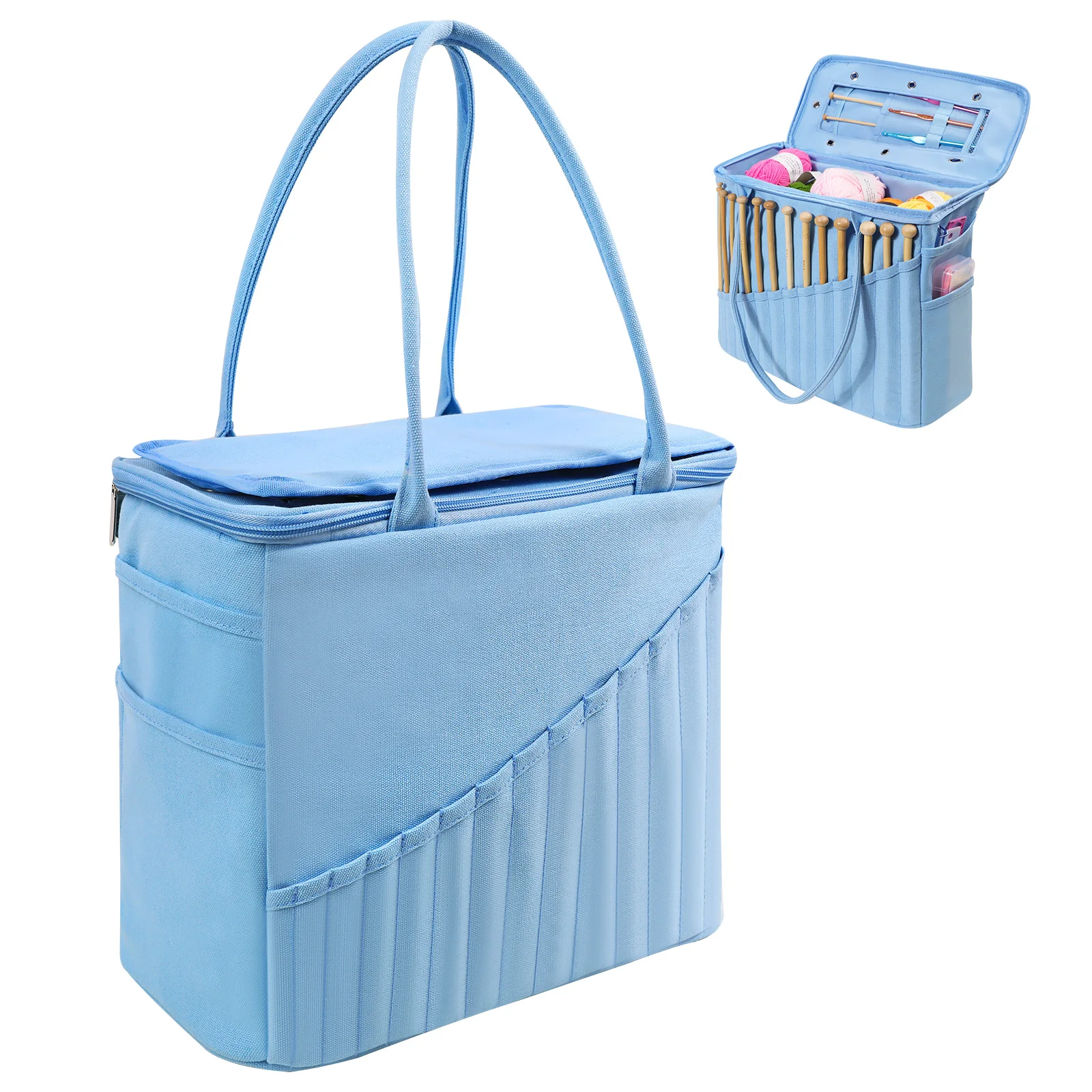 

Швейная сумка для вязания, сумка для хранения пряжи, шерстяные крючки, вязальные спицы, сумка для хранения швейных инструментов, домашний органайзер «сделай сам»