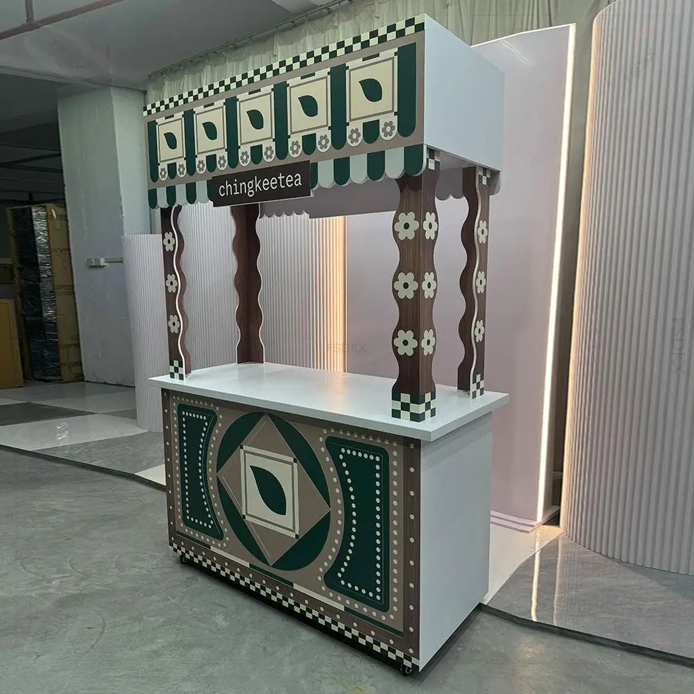 Custom Wedding Candy Cart with Wheels Mobile Dessert Display Trolley for Party Event Banquet