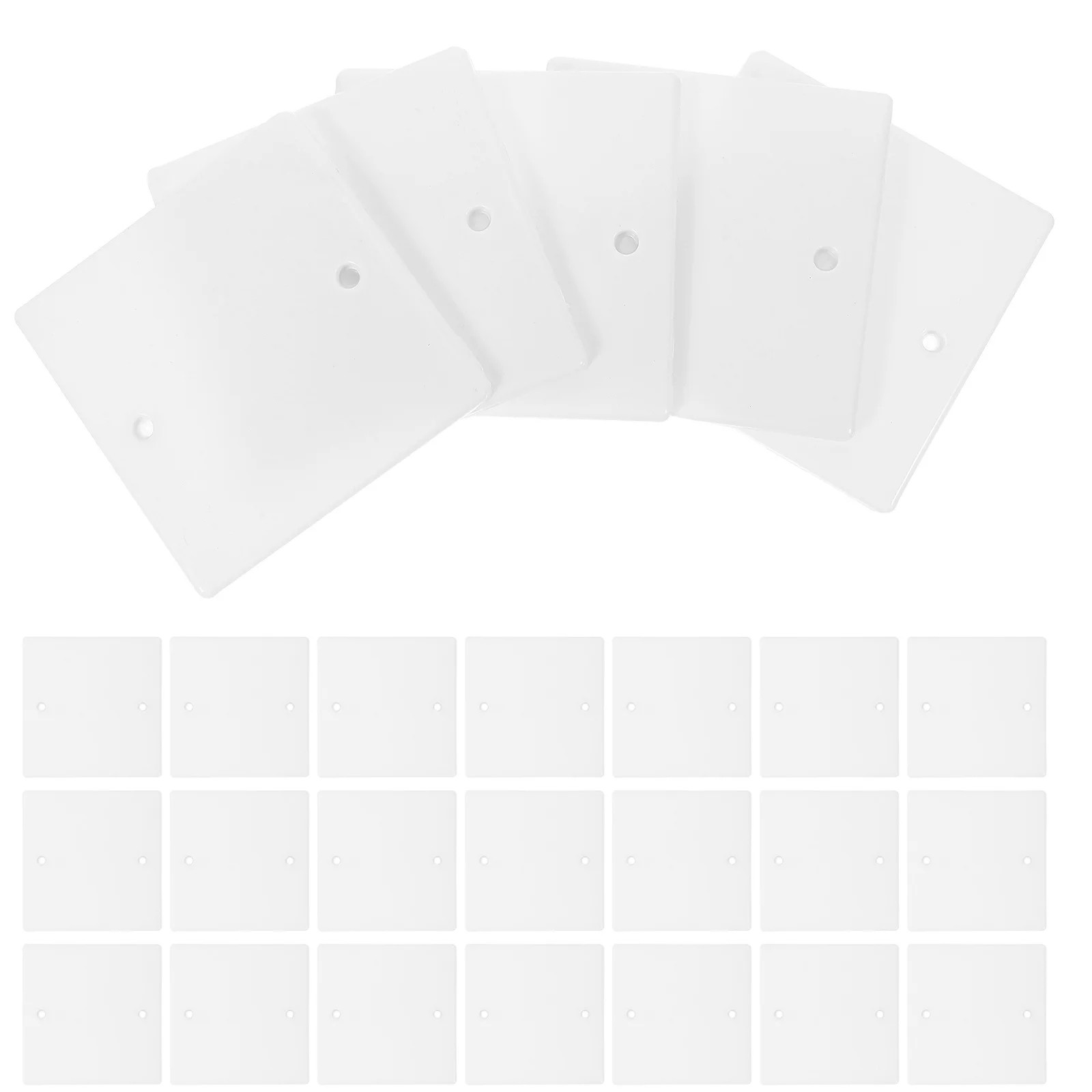 

50pcs Fireproof Blank Panel Pp Durable Smooth Scratch Resistant For Ceiling Box Wall Switch Cover Plate Outlet Decorative Cover