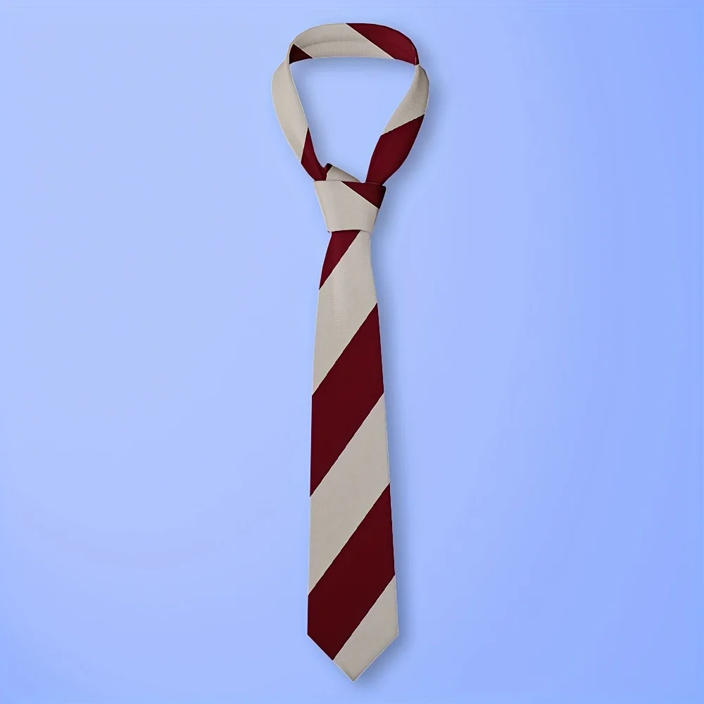 Corbata para hombre a rayas de bastón de caramelo rojo y blanco, diseño abstracto, 3,15 pulgadas de ancho, poliéster, fácil cuidado, perfecta para oficina, noche, 1 ud.
