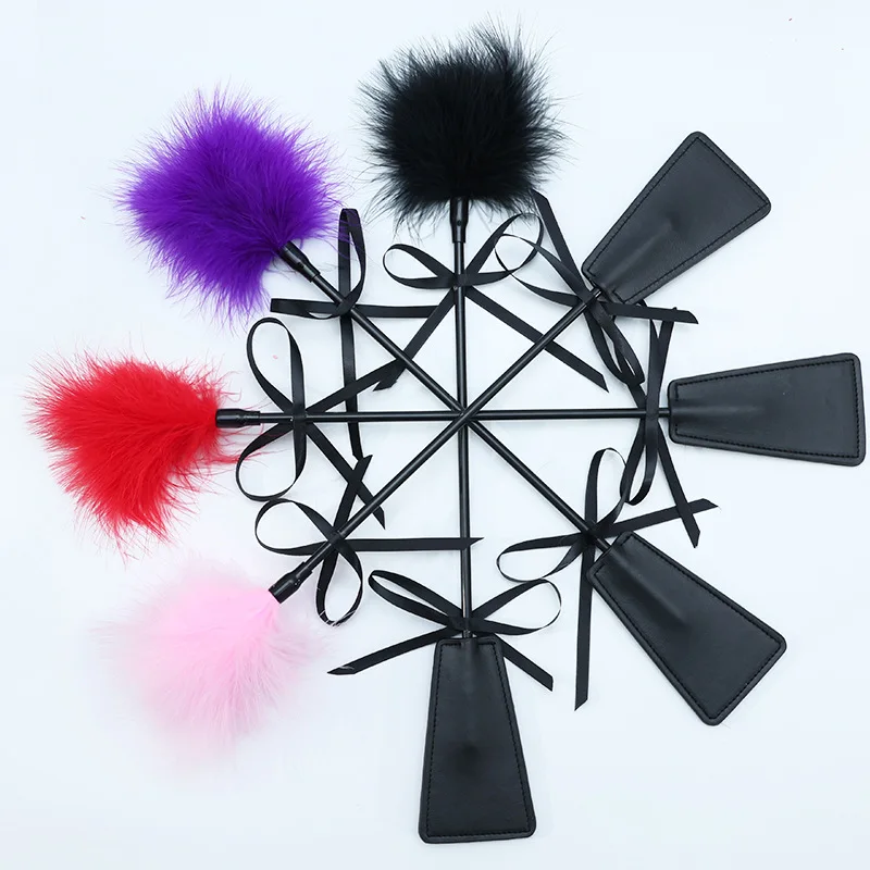 BDSM ريشة سوط الجلود الردف الرقيق الأزواج الجنس لعب تأثيري الكبار يمزح ألعاب يمزح الدعائم عبودية الدعائم #1