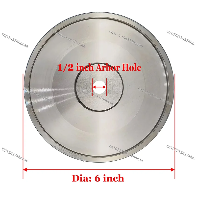 CBN Grinding Wheel, 6Inch Dia x 1Inch Wide, with 1/2Inch Arbor, Diamond Grinding Wheel for Sharpening HSS, 80 Grit