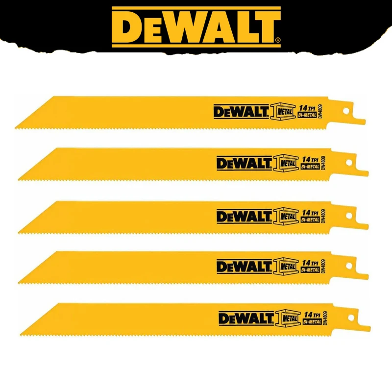 DEWALT DW4809 8-in 14TPI Straight Back Bi-Metal Metal Cutting Reciprocating Blade Metal Cutting Tools Accessories