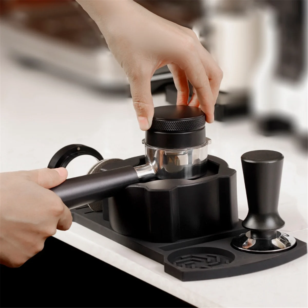 Espresso Tamper Station Base 51/54/58mm Universal Silicone Handle Dispenser Powder Dispenser Needle Seat Support A-A70Z