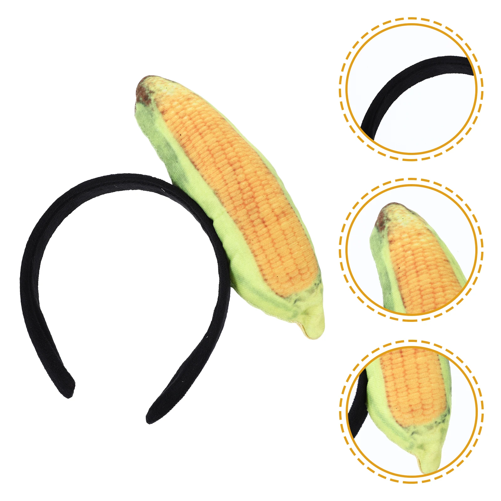 

Cute Corn Headband Vegetable Shape Hairband Soft Comfortable Adjustable Kids Adults Fashionable Hair Accessories Decor Face