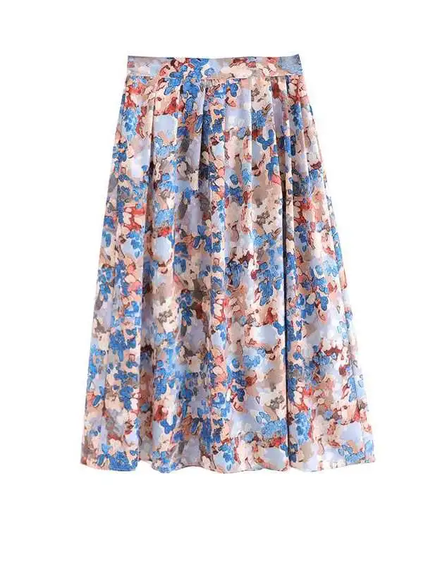

Новая весенняя женская юбка миди с цветочным принтом в стиле масляной живописи, с завышенной талией, из ПВХ-ткани, Cleanfit Sle mid Waist PVC Fabric H pe Ciwalk