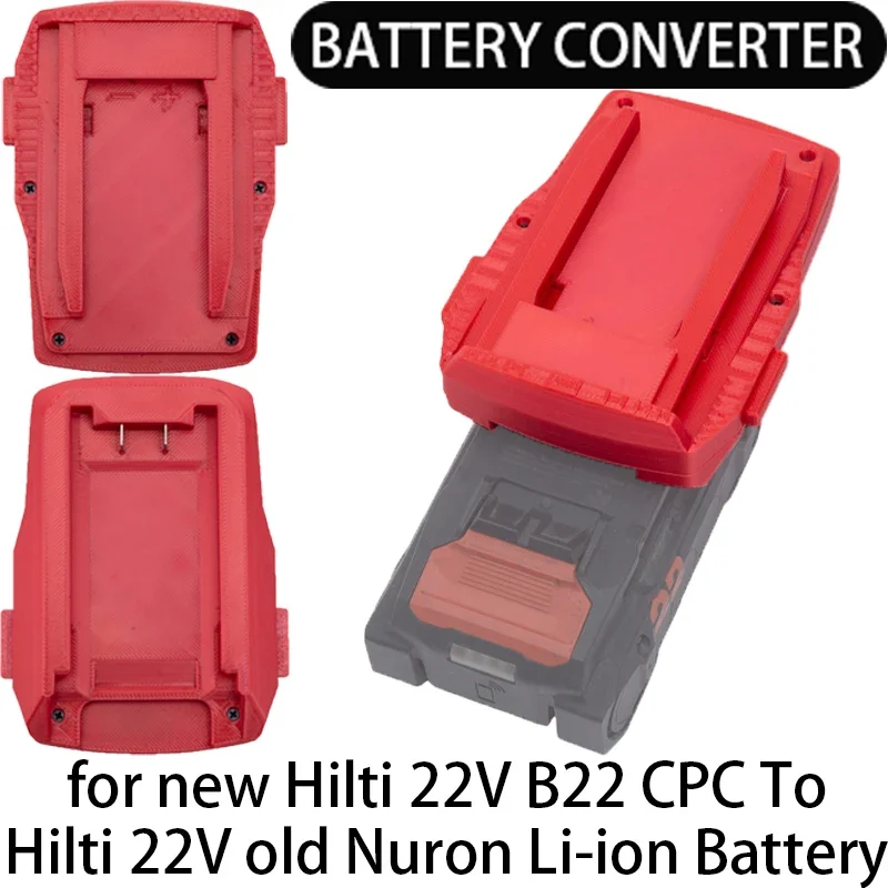 Battery Adapter for old Hilti 22V B22 CPC Li-ion tools to convert to new Hilti 22V Nuron Li-ion Battery Adapter