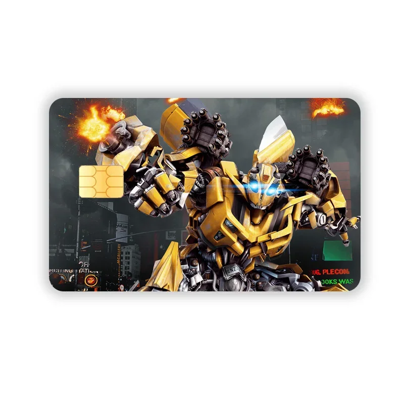 Kawaii Transformers Pvc Sticker Autobots Waterproof Anime Film Tape Skin for Credit Card Debit Card Sticker Decal Gifts